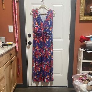 IMAN. Womens Vibrant Multicolor Maxi Dress SIZE 1X PETITE